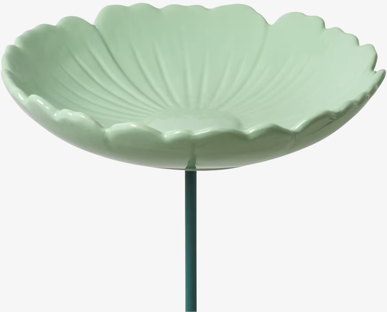 Bild av fågelbad i pastellgrön keramik för trädgården