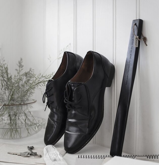 Skohorn Natur från Ernst i en hall med skor och växt