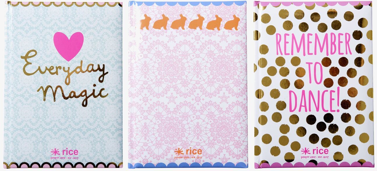 A5 Notebooks från Rice i färgstarka och kreativa designer