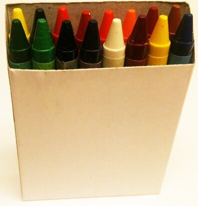 Bild av färgkritor i kartongförpackning med 16 nyanser