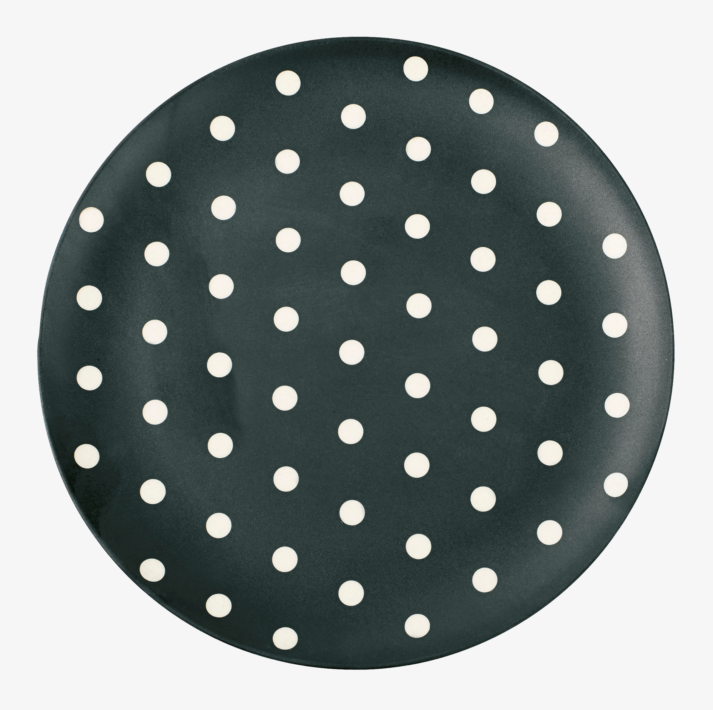 Foto av stilfull tallrik med gröna och vita prickar