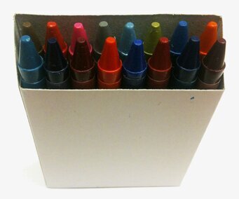 Bild: 16 färgkritor i kompakt och praktisk förpackning