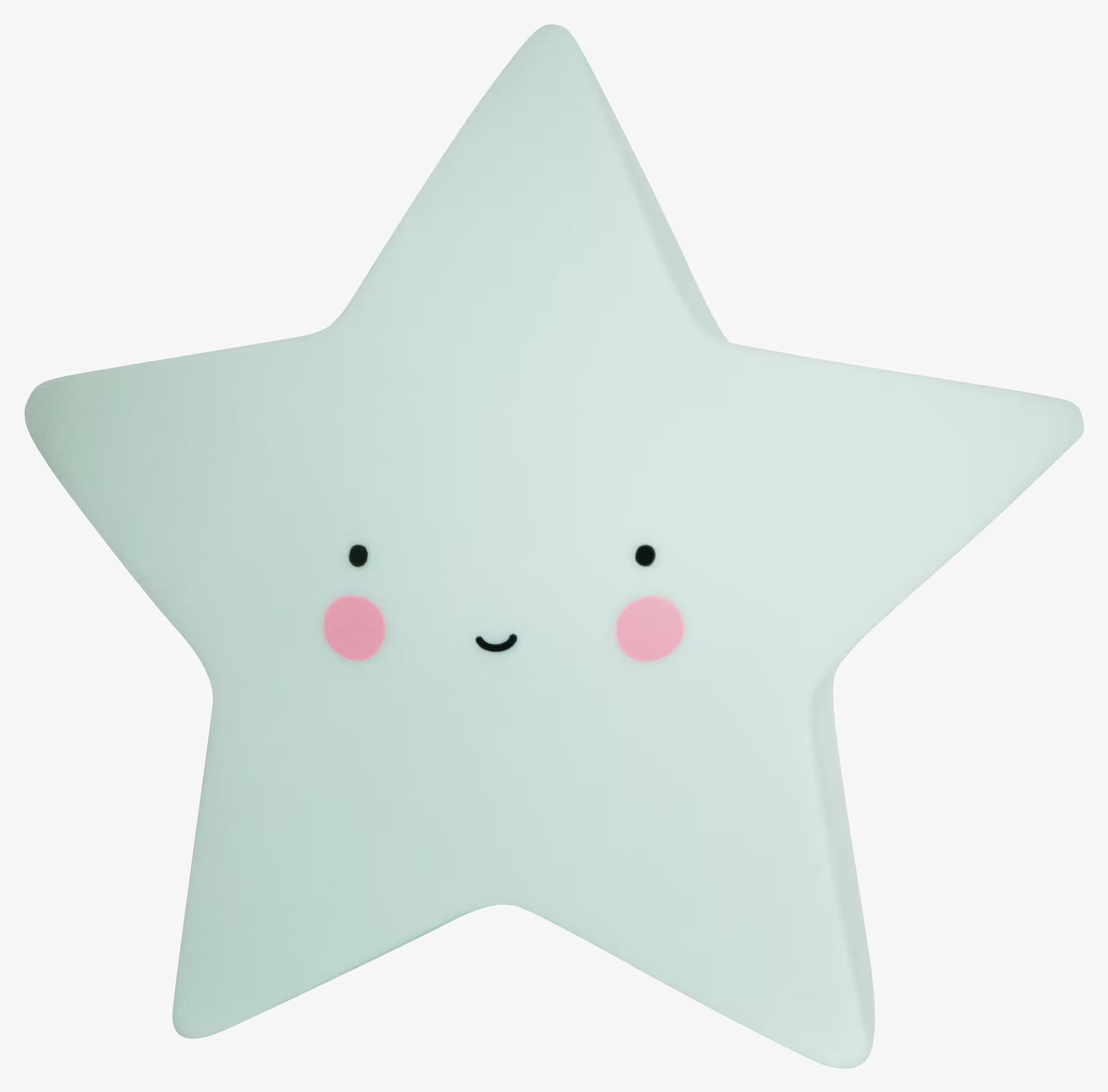 Bild av en stjärnformad nattlampa i mintgrön färg