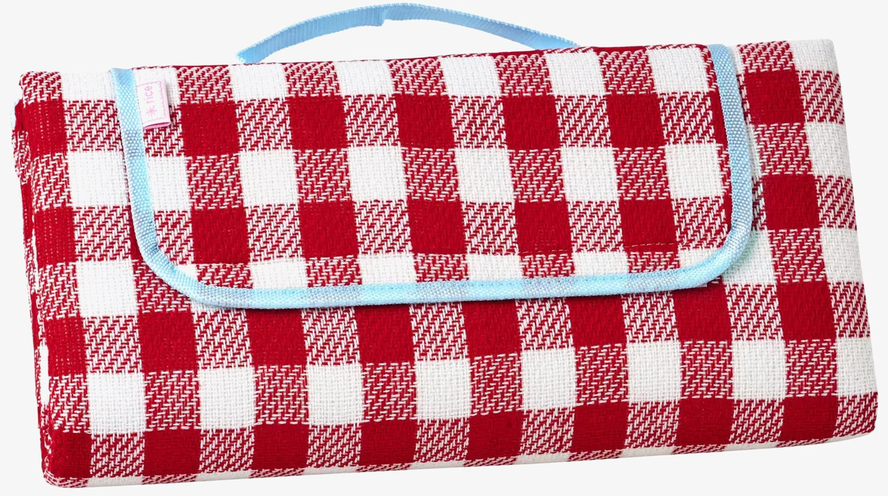 Picknickfilt Röd/Blå från Rice med rutig design och handtag