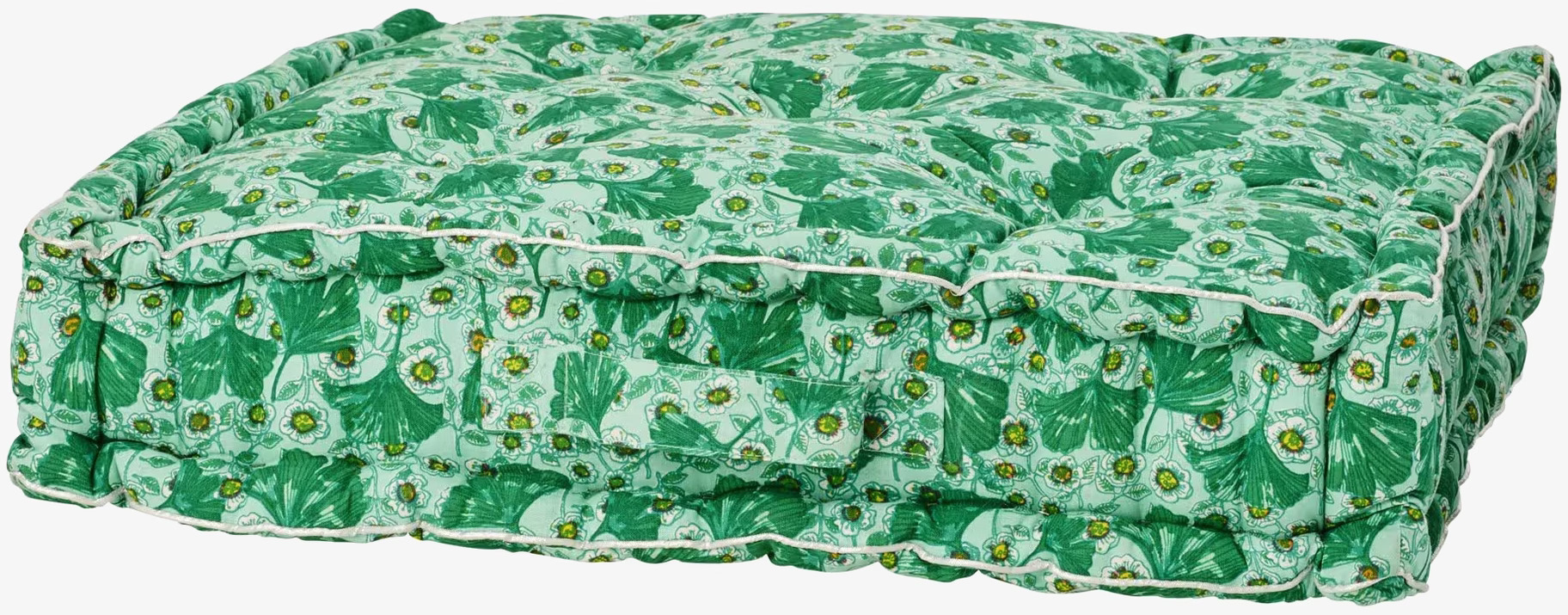 Golvkudde Leaves & Flower från Rice med grönt bladmönster