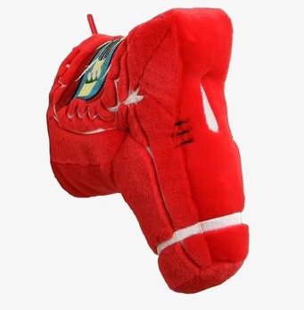 Bild av färgglad Dalahästväggdekoration i plysch