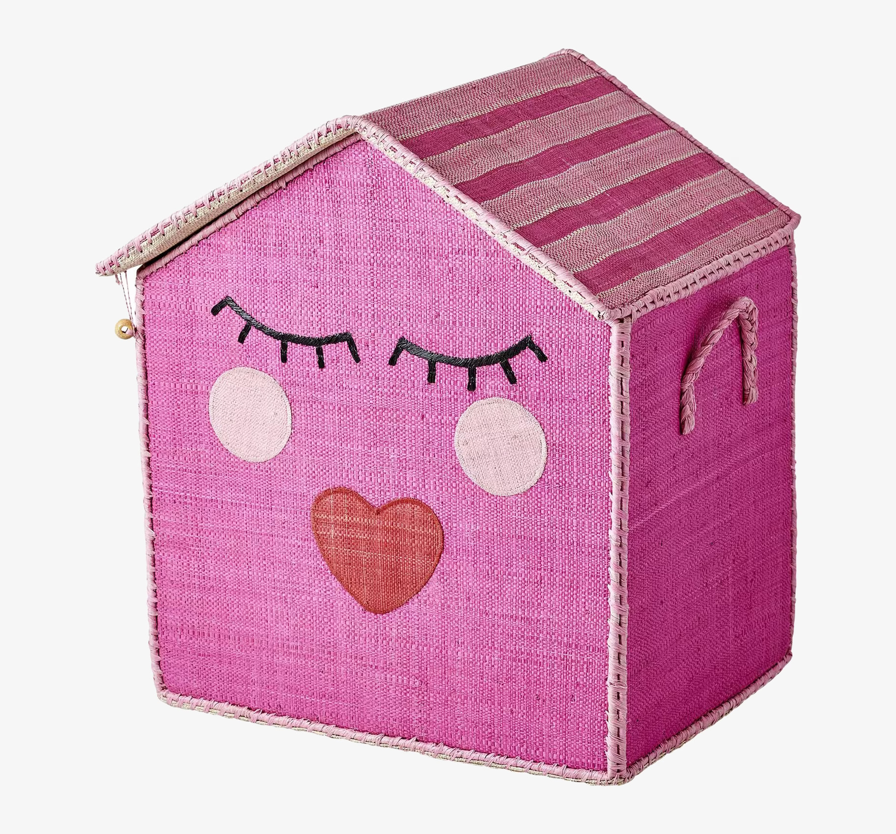Bild av unik rosa förvaringskorg med ansiktsdesign