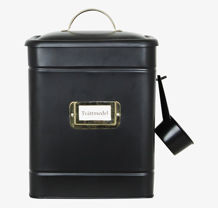 Plåtburk Hilma Tvättmedel Svart/Mässing från Strömshaga