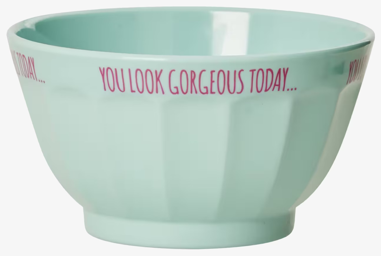 Bild av elegant pastellgrön skål med inspirerande text