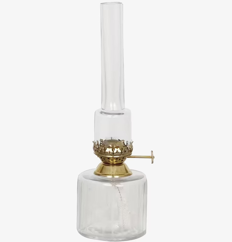 Fotogenlampa Rak Liten från Strömshaga i klart glas