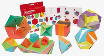 Bild av färgglada origamidesign och geometriska former